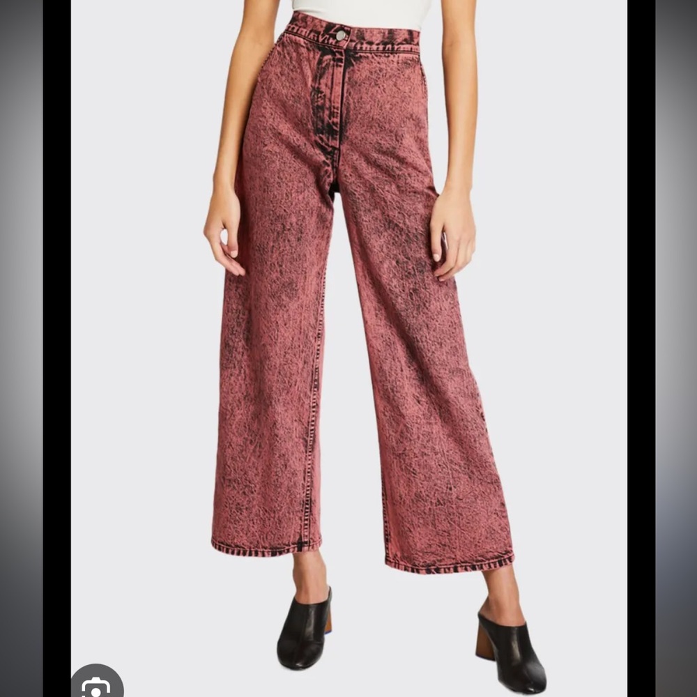 Rachel Comey size 6 pink acid wash wide leg jean - Legion